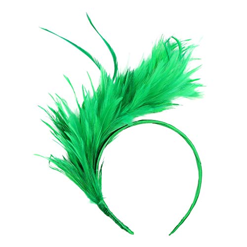 Haarreif Grün Karneval, Feder Kopfschmuck Haarreif Vogel Karneval Haarschmuck Bunte Haarreifen Fascinator Regenbogen Papagei Federschmuck Brasilien Kostüm für Ostertag Hochzeit Halloween Party Grün von Mobanna