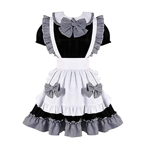 Mobanna Anime French Maid Dress Damen Freizeit Dienstmädchen Kostüm Klassisches Kostüm Niedliche Slim Fit Cosplay Maid Outfit Maid Kostüm Regular Klassisches Kleid Weihnachten Halloween Für Halloween von Mobanna