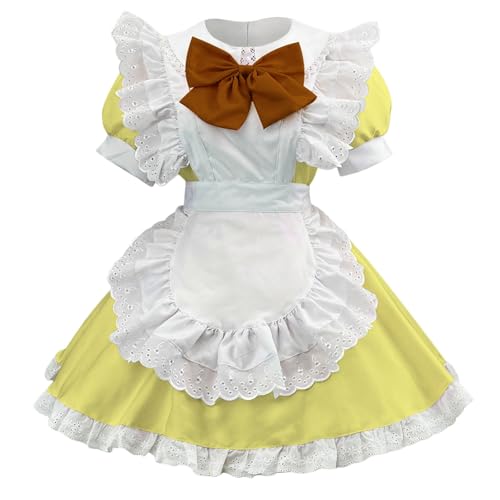 Mobanna Anime French Maid Dress Damen Kawaii Anime Maid Maid Outfit Klassisches Freizeit Regular Fit Halloween Kostüm Niedliche Maid Cosplay Niedliche Klassisches Kostüm Für Halloween Für Halloween von Mobanna