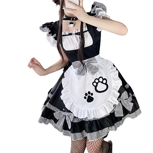 Mobanna Damen French Maid Dress Freizeit Anime Maid Niedliche Maid Slim Fit Cosplay Für Halloween Weihnachten Halloween Klassisches Kostüm Oktoberfest Niedliche Maid Outfit Maid Kostüm Für Halloween von Mobanna