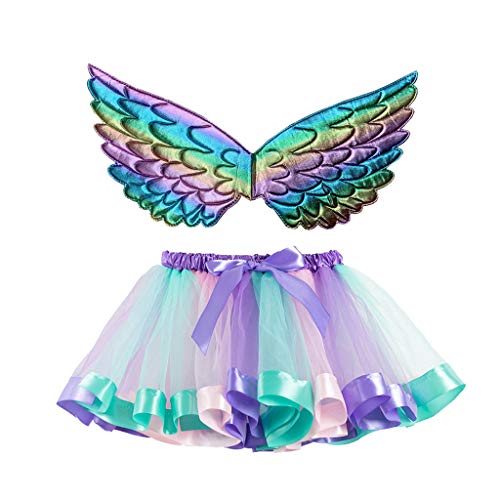 Faschingskostüme Kinder Mädchen Feenflügel Feen Kostüm - Karneval Schmetterlingsflügel Prinzessin Tutu Tüllrock Set Vogel Kleinkind Schmetterling Mit Rock Cosplay von Mobanna