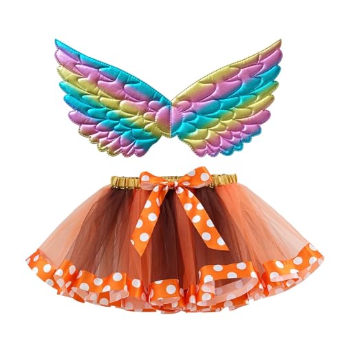 Mobanna Faschingskostüme Kinder Mädchen Prinzessin Schmetterling Kostüm - Kleinkind Feen Schmetterlingsflügel Tutu Tüllrock Feenflügel Set Vogel Und Für Fasching Karneval von Mobanna