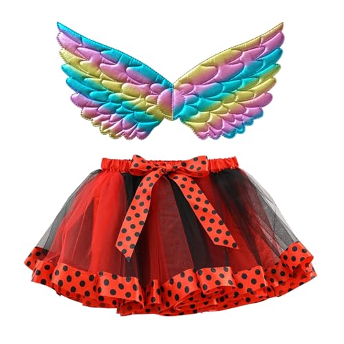 Mobanna Faschingskostüme Kinder Mädchen Prinzessin Schmetterling Kostüm - Kleinkind Feen Schmetterlingsflügel Tutu Tüllrock Feenflügel Set Vogel Und Für Fasching Karneval von Mobanna