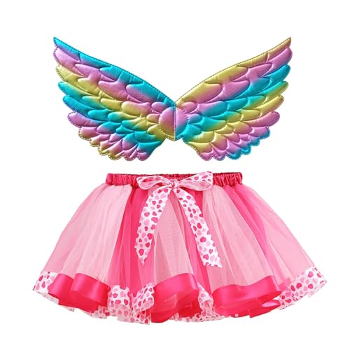 Mobanna Feen Kostüm Kinder Mädchen Prinzessin Schmetterling - Feenflügel Schmetterlingsflügel Tutu Tüllrock Set Butterfly Costume Für Fasching Karneval Halloween Dress Up von Mobanna