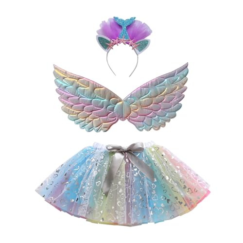 Mobanna Schmetterling Kostüm Kinder Mädchen Feenflügel Faschingskostüme - Prinzessin Mit Tüllrock Flügel Marienkäfer Butterfly Costume Halloween Karneval Fasching Cosplay von Mobanna