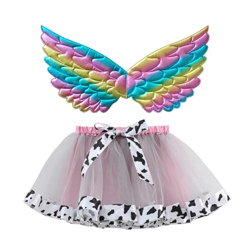 Mobanna Schmetterling Kostüm Kinder Mädchen Prinzessin Faschingskostüme - Vogel Tüllrock Schmetterlingsflügel Feenflügel Kleinkind Mit Tutu Rock Karneval Fasching Cosplay von Mobanna