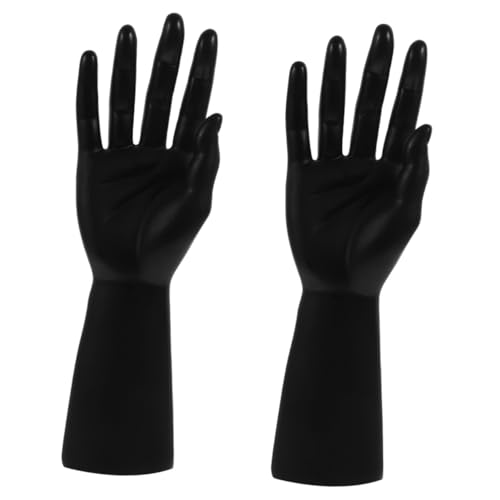 2st Handmodell-requisiten Handschmuckhalter Handschaufensterpuppe Für Ringpräsentation Handpuppe Aus Kunststoff Schaufensterpuppenständer Ringhalter Für Schmuck Plastik Black Mobestech von Mobestech