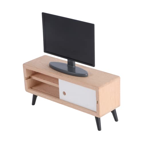 Mobestech 1Set DIY Tv Verzierung Mit Tv -Schrank Kreatives Fernseher -Modell Einfache Appliance Model Mini Layout Requision Miniaturfernseher von Mobestech