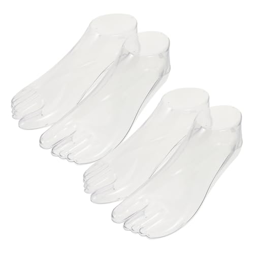 Mobestech 2 Paar Schuh-Display-Requisiten Socken gefälschter Fuß Zehe Stiefelbäume schaufensterpuppe Schuh-Display-Modell sandalen Mannequin-Fußanzeige gefälschte Füße für Socke Transparent von Mobestech