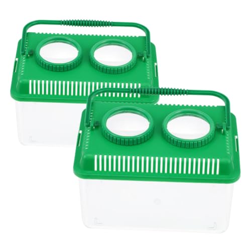 Mobestech 2er-box Beobachtungsbox Für Insekten Beta Fänger Automatisch Filter Bausatz Kit Für Überwachung Aquarien Käfig Ameise Futterspender Fisch Krug Qualle Dekoration Green Acryl von Mobestech