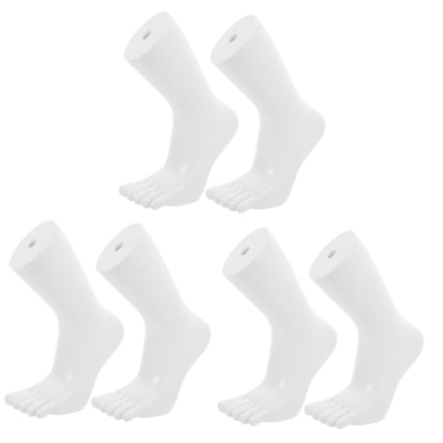 Mobestech 3 Paare Zehensocken schaufensterpuppe Verkaufsdisplay-Fußmodell Mannequin-Fußmodell Fußmodell Socken Schuhe Sandalen-Displayhalter Fußkettchen anzeigen gefälschter Fuß Vinyl Weiß von Mobestech