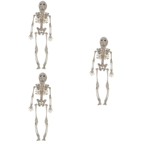 Mobestech 3 Stk Simuliertes Skelett Skelett im Freien Halloween-Requisiten Horror-Skelett-Ornament Skelette Wolf halloween halloween schädel Plastikornament Skelettschmuck Beige von Mobestech