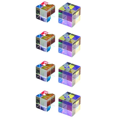 Mobestech 4 Sätze Prisma Physikalisches Experiment Prismen Prismendekor Optische Prismen Lehre Optische Demonstrationsstütze Würfelprismen Physikalische Prismen Spiegel 2 Stück * 4 von Mobestech