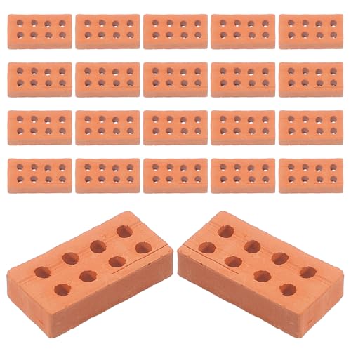 Mobestech 50Pcs DIY Miniaturziegelmodelle Simulationsmodelle DIY-Mini-Ziegel Zum BAU Von DIY-Materialien (8-Loch-Ziegelstein) von Mobestech