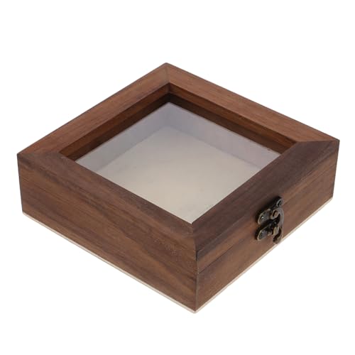 Mobestech Muster Vitrine sammlerstücke schmetterlinge Holzbox mit Deckel Uhrenboxen Wand Vitrine Etui Fall Boxen zur Aufbewahrung für getrocknete Blumen Acryl Light Brown von Mobestech