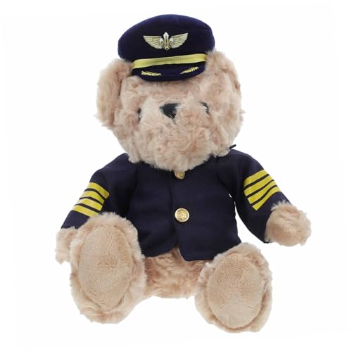 Mobestech Plüschbär ausgestopfter Bär Pilotenkram Pilotenplüsch Babybär Pilot-Plüschtier tragen Kuscheltiere für Jungen PP Baumwolle Brown Mobestech Plüschbär ausgestopfter Bär Pilotenkram Pilotenplüsch Babybär Pilot-Plüschtier tragen Kuscheltiere für Jungen PP Baumwolle Brown von Mobestech