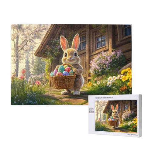 1000 Teile Puzzle Tiere, Hasen Osterei Puzzles, Lernspiel Herausforderung Spielzeug, Schaffen Sie Eine Fröhliche Atmosphäre, Um Ostern Zu Feiern von MocArt