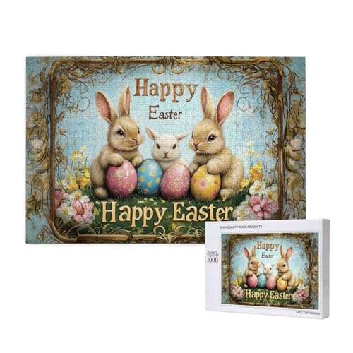 1000 Teile Puzzle Zum Thema Ostern, Lustige Tierpuzzles, Kreatives Buntes Holzpuzzle, Einzigartige Geschenke von MocArt