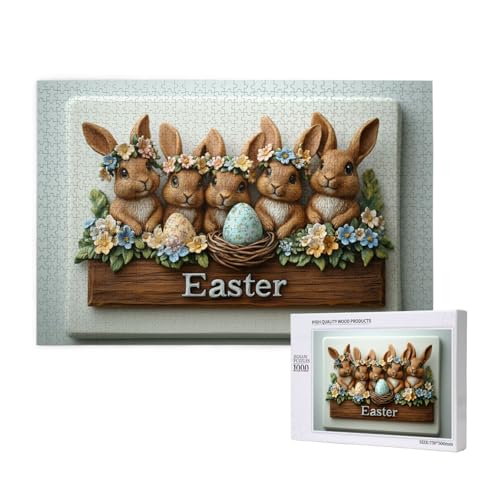 1000 Teile Puzzles Zum Thema Ostern, Einzigartige Wooden Puzzle, DIY Moderne Wandkunst Dekor, Indoor-Puzzle-Kreativspiel von MocArt