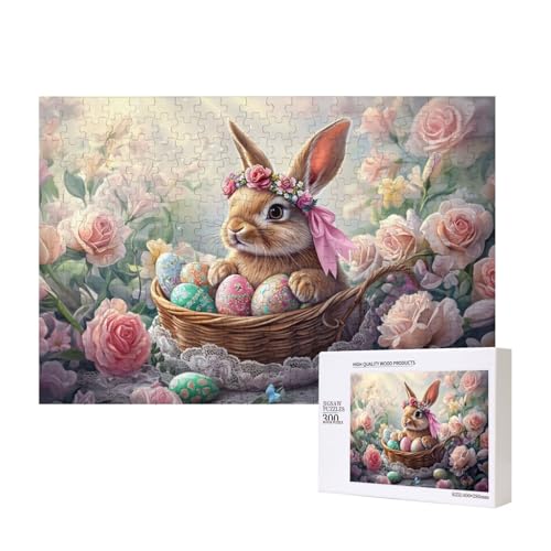 300 Teile Puzzle Zum Thema Ostern, Helle Und Farbenfrohe Puzzles, Holzpuzzle, Puzzlespielzeuge, Die Für Die Eltern-Kind-Interaktion Geeignet Sind von MocArt