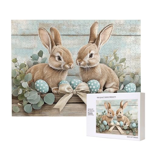 Kinder Puzzle 500 Teile, Flauschiges Häschen Und Ostereier-Puzzel, DIY-Puzzle Für Heimdekoration, Geschenkauswahl von MocArt