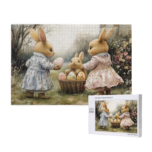 Klassische Puzzles 1000 Teile, Hasen Osterei Puzzle, DIY Moderne Wandkunst Dekor, Puzzles Für Anspruchsvolle Familienaktivitäten von MocArt