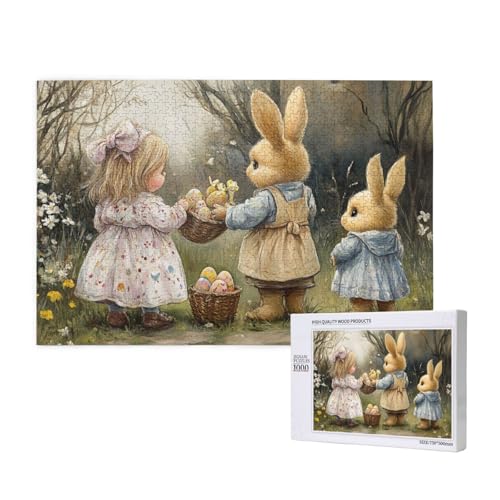 Klassische Puzzles 1000 Teile, Kreatives Puzzle Mit Osterthema Warm and Whimsical, Einzigartige Wooden Puzzle, Geeignet Für Geschenke Oder Sammlerstücke von MocArt