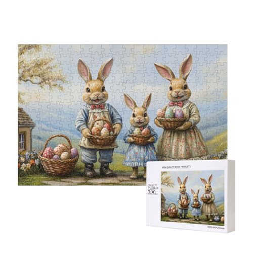 Klassische Puzzles 300 Teile, Hasen Osterei Puzzle, DIY Moderne Wandkunst Dekor, Puzzles Für Anspruchsvolle Familienaktivitäten von MocArt