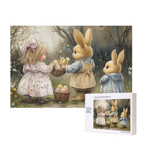 Klassische Puzzles 300 Teile, Kreatives Puzzle Mit Osterthema Warm and Whimsical, Einzigartige Wooden Puzzle, Geeignet Für Geschenke Oder Sammlerstücke von MocArt