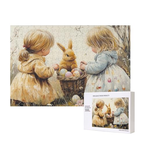 Klassische Puzzles 300 Teile, Kreatives Puzzle Mit Osterthema Warm and Whimsical, Einzigartige Wooden Puzzle, Geeignet Für Geschenke Oder Sammlerstücke von MocArt