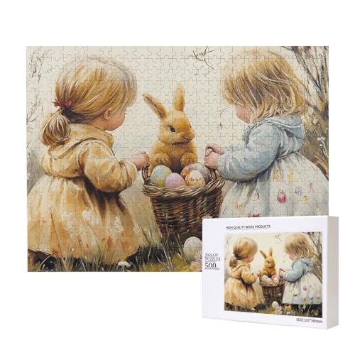 Klassische Puzzles 500 Teile, Hasen Osterei Puzzle, DIY Moderne Wandkunst Dekor, Puzzles Für Anspruchsvolle Familienaktivitäten von MocArt