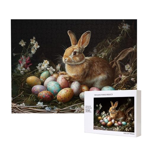 Klassische Puzzles 500 Teile, Kreatives Puzzle Mit Osterthema Warm and Whimsical, Einzigartige Wooden Puzzle, Geeignet Für Geschenke Oder Sammlerstücke von MocArt