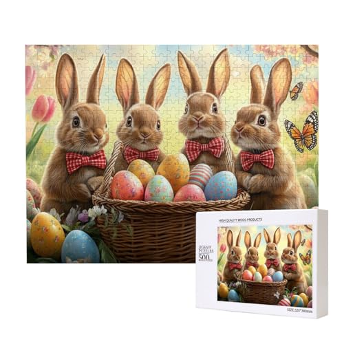 Klassisches Puzzle Mit Tieren, 500 Pieces Puzzle Mit Ostermotiven, DIY Moderne Wandkunst Dekor, Geeignet Für Das Gemeinsame Spiel Mit Der Ganzen Familie von MocArt