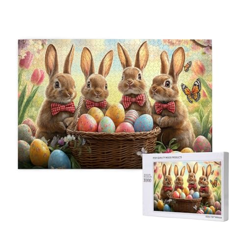 Puzzle 1000 Pieces, Puzzel Mit Ostermotiven, Kreatives Buntes Holzpuzzle, Geschenke Für Puzzles Liebhaber von MocArt