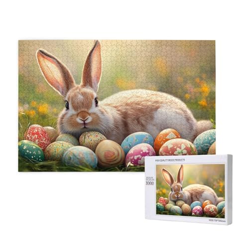 Puzzle 1000 Teile Osterei Häschen, Kreatives Holzpuzzle Mit Ostermotiv, Geeignet Für Geschenke Oder Sammlerstücke von MocArt