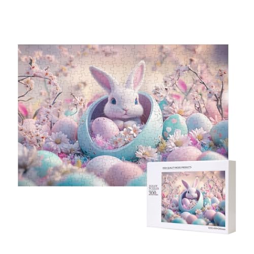 Puzzle 300 Teile Tiere, Easter Egg Bunny Style Puzzles, Puzzle-Bunt Kunstwerke, Einzigartige-Wooden-Puzzles, Herausforderndes-Puzzel von MocArt