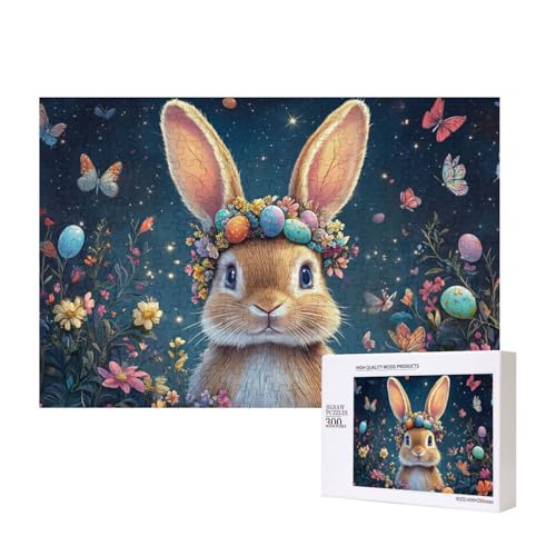 Puzzle 300 Teile Tiere, Kreatives Buntes Holzpuzzle, Kunst-Puzzle Zum Ausstellen Mit Ostermotiven Im Märchenstil, DIY Moderne Wandkunst von MocArt