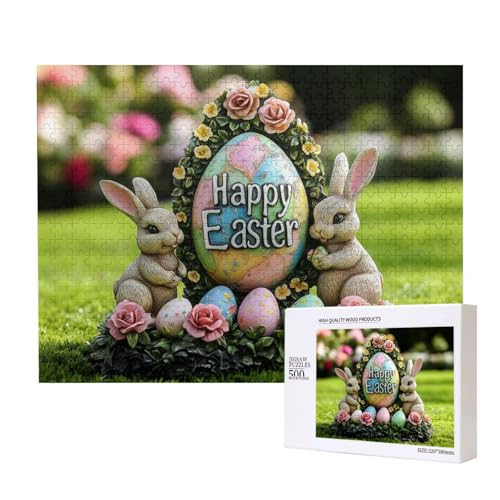 Puzzle 500 Pieces, Puzzel Mit Ostermotiven, Kreatives Buntes Holzpuzzle, Geschenke Für Puzzles Liebhaber von MocArt