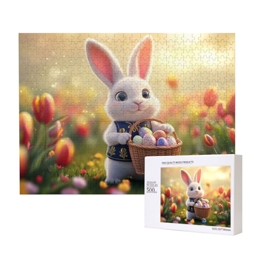 Puzzle 500 Teile Erwachsene Kunstwerke, Fantasie-Kunst-Puzzle, Osterparade, Junge Und Mädchen, Hase, Ostereier, Puzzles, Lernspiel Herausforderung Spielzeug von MocArt