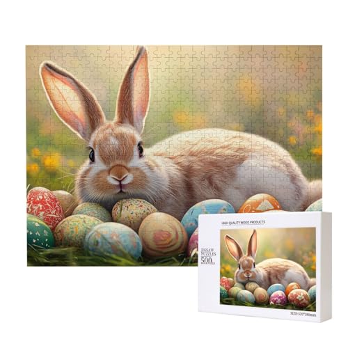 Puzzle 500 Teile Osterei Häschen, Kreatives Holzpuzzle Mit Ostermotiv, Geeignet Für Geschenke Oder Sammlerstücke von MocArt