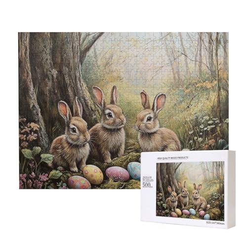 Puzzle 500 Teile Tiere, Hasen Osterei Puzzel, Puzzle Erwachsene, Puzzles Für Anspruchsvolle Familienaktivitäten von MocArt