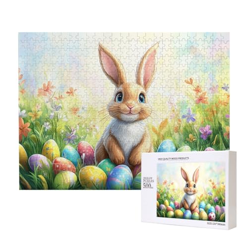 Puzzle 500 Teile Tiere, Helle Und Farbenfrohe Puzzles, Hasen Osterei Puzzles, Geschenke Für Puzzle-Liebhaber von MocArt