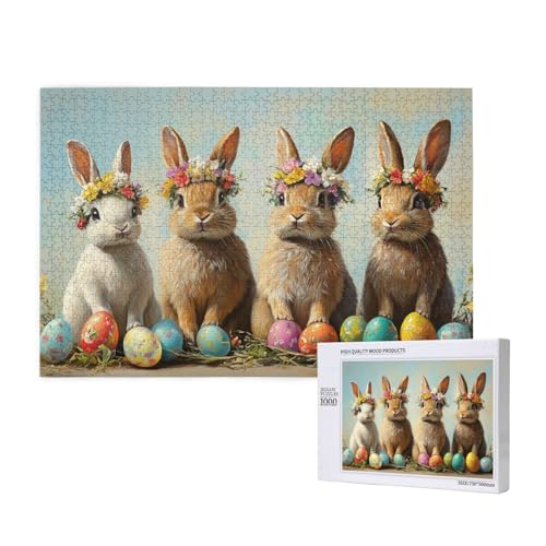 Puzzles 1000 Teile Osterei Hase, Lernspiel Herausforderung Spielzeug, Erlesene Kunst Als Heimdekoration von MocArt