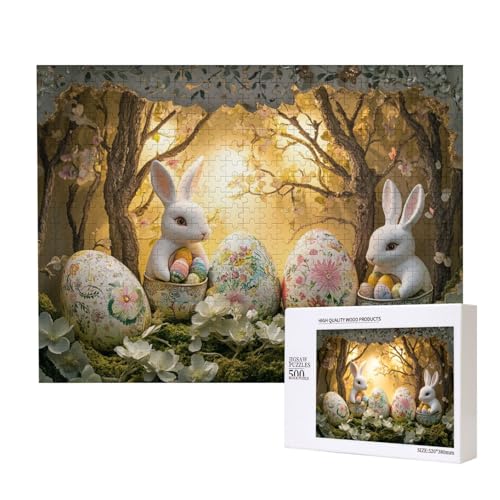 Puzzles 500 Teile Osterei Hase, Lernspiel Herausforderung Spielzeug, Erlesene Kunst Als Heimdekoration von MocArt