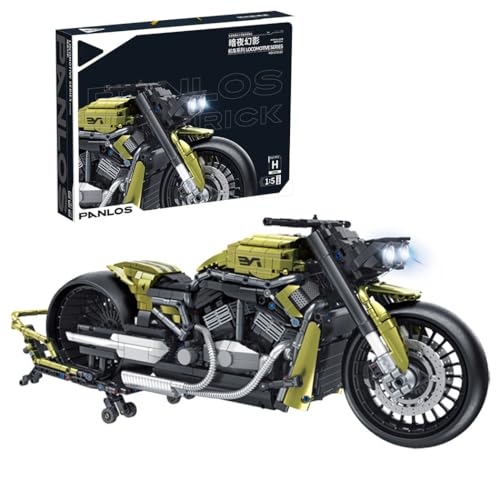 MocSpaß 672110 Technik Motorrad Bausatz für Harlay Daivdson Night Rod, 1:5 Groß Technik Motorrad ModeIIbausatz, 2420 Klemmbausteine Technik Motorrad Bausteinsatz für Kinder Erwachsene von MocSpaß