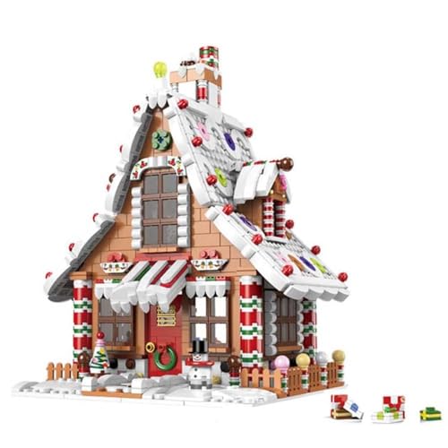 Lebkuchenhaus Weihnachten Haus, 1455 Klembausteine Weihnachten 2024, Weihnachten Lebkuchenhaus 2025 Weihnachten Kinder Haus Bausatz für Kinder, KompatibeI mit Iego Weihnachten 2024 von MocSpaß