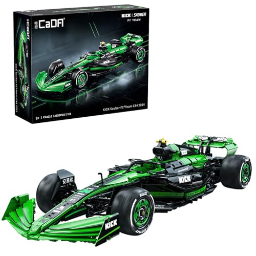 MocSpaß Technik F1 Auto für Kick Sauber F1 Team C44 Rennwagen, 2550+ Teile Technik Auto, Technik Rennauto Bausatz MOC Auto 1: 8 KIemmbausteine Kompatibel mit Iego Technik F1 Auto von MocSpaß