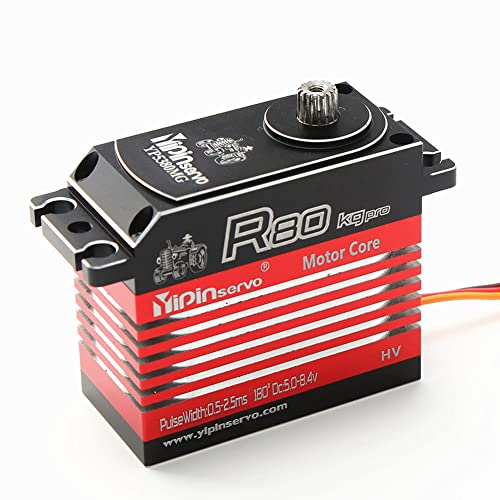 R80 80KG Super Torque Digital Servo mit Metallarm kompatibel für Tr-x Arrma Kraton Baja 1/5 1/6 RC Autoteile/Roboter/Boot/Hubschrauber 80kg von Mochalight