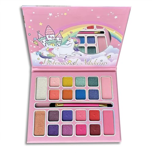 MockTota schminkset mädchen, ungiftig und abwaschbar Kinder Make up Set mädchen, Halloween schminke kinderschminken Set, DIY Prinzessin Kids Makeup Set for Girls, Kinder Schminkpalette (20 Farbe) von MockTota