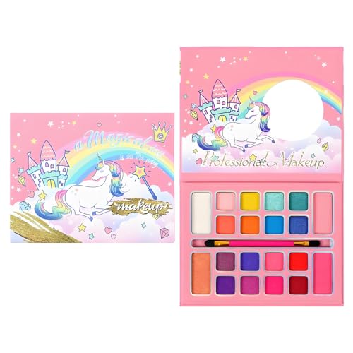 MockTota schminkset mädchen, ungiftig und abwaschbar Kinder Make up Set mädchen, Halloween schminke kinderschminken Set, DIY Prinzessin Kids Makeup Set for Girls, Kinder Schminkpalette (20 Farbe) von MockTota